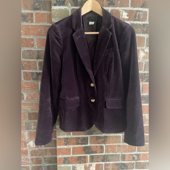 J. Crew purple velvet blazer, size 4 - Picture 1 of 4